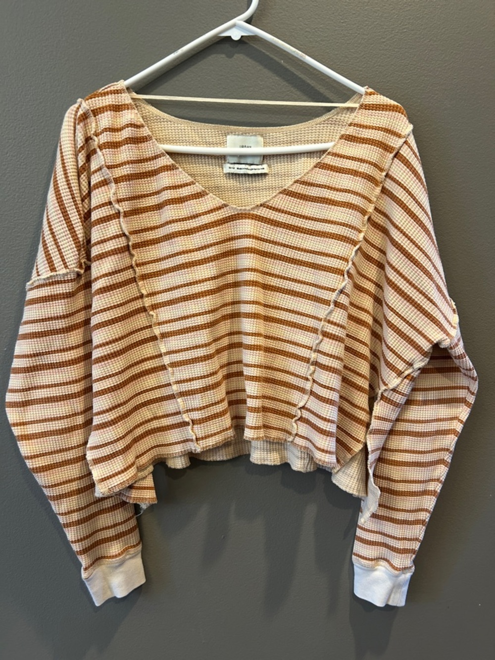 Urban Outfitters | Cerys spliced thermal waffle long sleeve size M